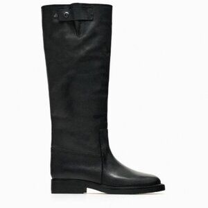 Zara High knee leather boots flat (EU 40)